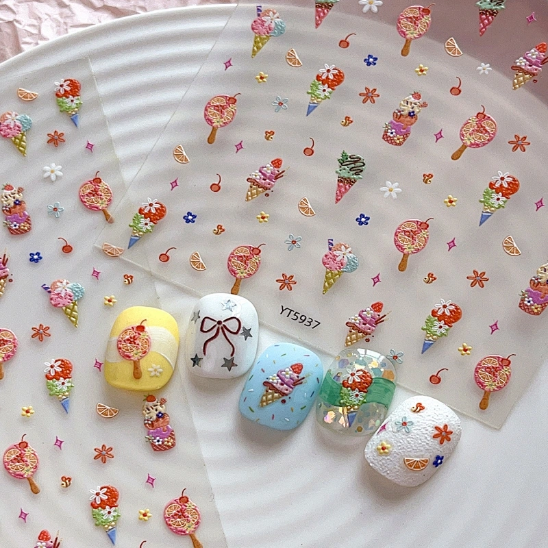 Summer Ice Cream Nail Stickers